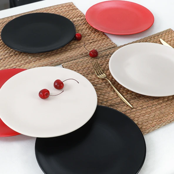 Keramika Noble Matte Ege Servis Tabağı 25 Cm 6 Adet - 950/975 - Resim 3