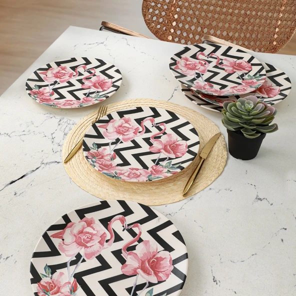 Keramika Keraart Flamingo Servis Tabağı 26 Cm 6 Adet - 18309 - 6