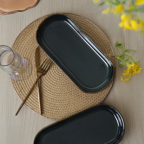 Keramika Zümrüt Noyan Kayık Tabak 2 Adet 26 Cm - 2