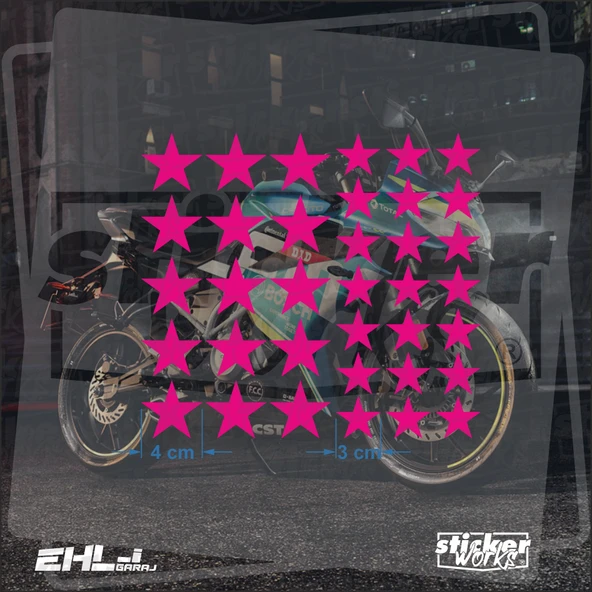 36 Parça Yıldız Desen Sticker - Resim 12