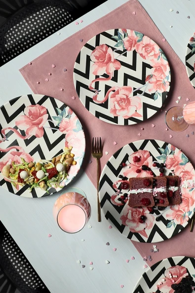 Keramika Keraart Flamingo Servis Tabağı 26 Cm 6 Adet - 18309 - Resim 2