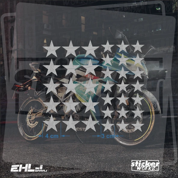 36 Parça Yıldız Desen Sticker - Resim 5