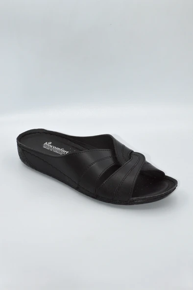 Salyangoz Model Anatomik Dört Mevsim Kadın Siyah Terlik - 1003 - 2