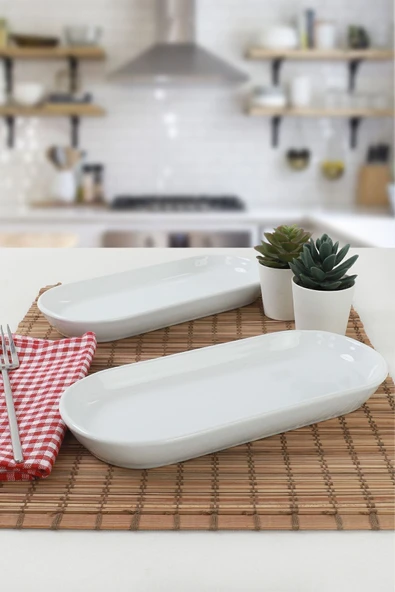 Keramika Beyaz Noyan Kayık Tabak 2 Adet 26 Cm ürün görseli