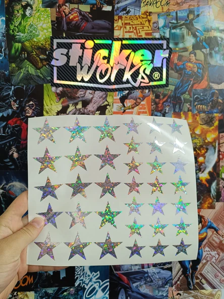 36 Parça Yıldız Desen Sticker - Resim 3