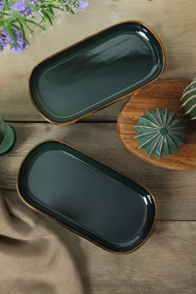 Keramika Zümrüt Noyan Kayık Tabak 2 Adet 28 Cm - Resim 2