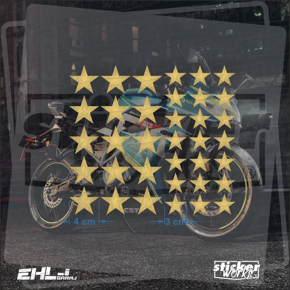 36 Parça Yıldız Desen Sticker ürün görseli 1