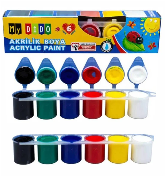 2 Adet 6LI 25 ML AKRİLİK BOYA 6x25 Toplam 150 ML ürün görseli 1