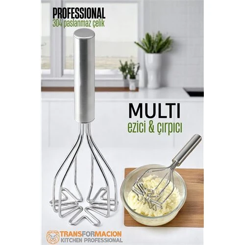 Patates Ezici Profesyonel 304 Paslanmaz Çelik Havuç Muz Avokado Ezici