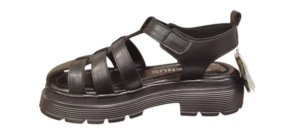 VENÜS 2409211Y BURNU KAPALI KADIN DERİ SANDALET - 10