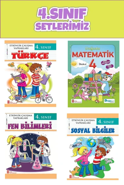 4.Sınıf Türkçe-Fen Bilimleri-Sosyal Bilgiler Etkinlik Çalışma Yaprakları + Doğada Matematik ürün görseli 1