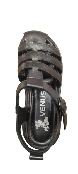 VENÜS 2409211Y BURNU KAPALI KADIN DERİ SANDALET - 12