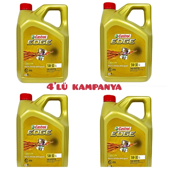 Castrol edge LL 5w30 4 lt 4'Lü Kampanya 23 Ürt