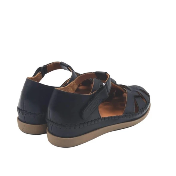 VENÜS 25033541Y BURNU KAPALI DERİ KADIN SANDALET - 5