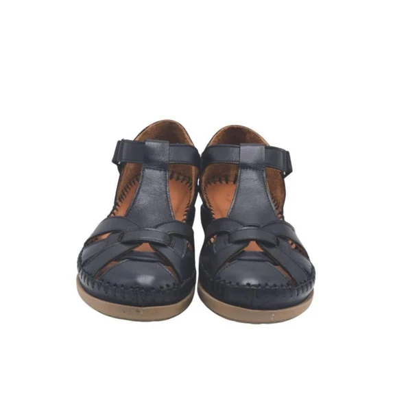 VENÜS 25033541Y BURNU KAPALI DERİ KADIN SANDALET - 7
