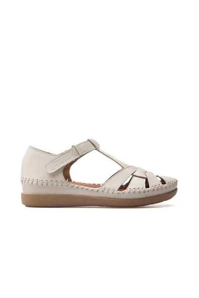 VENÜS 25033541Y BURNU KAPALI DERİ KADIN SANDALET - 8