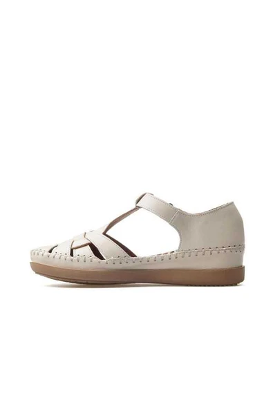 VENÜS 25033541Y BURNU KAPALI DERİ KADIN SANDALET - 9