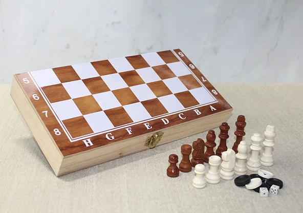 Ahşap Kutulu Satranç Model 2 ürün görseli