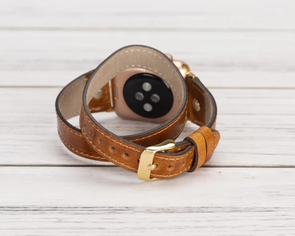 Apple Watch Uyumlu Deri Kordon 42-44-45mm Slim DT GT V18 - 2