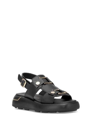 VENÜS 25440007Y GOLD DETAYLI KADIN DERİ SANDALET - 3