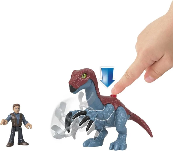Fisher-Price Imaginext Jurassic World Dinozor Oyuncağı Therizinosaurus & Owen Grady Figür Seti 3+ Yaş Okul Öncesi Çocuklar İçin Rol Yapma Oyunu GVV65 GVV63 - 4