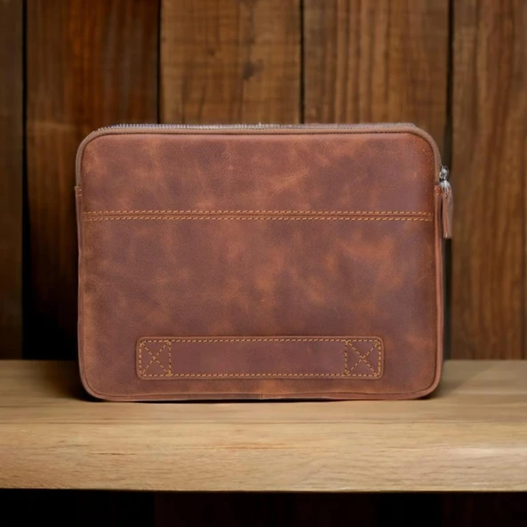 Awe 14 inç MacBook Ve Pc Uyumlu Deri Kılıf TN2 Kahve