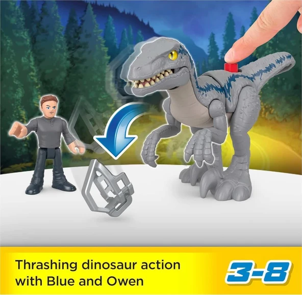 Fisher-Price Imaginext Jurassic World Dinozor Oyuncak Breakout Mavi & Owen Grady Figür Seti 3+ Yaş Okul Öncesi Çocuklar İçin Rol Yapma Oyunu Seti GVV65  HKG15 - 4