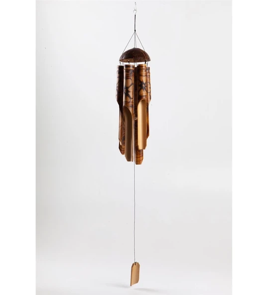 Bambu Coconat Kafalı Rüzgar Çanı 30 Cm