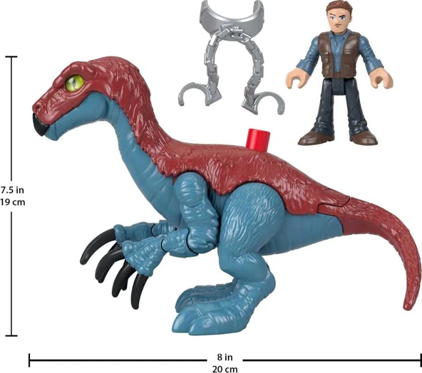 Fisher-Price Imaginext Jurassic World Dinozor Oyuncağı Therizinosaurus & Owen Grady Figür Seti 3+ Yaş Okul Öncesi Çocuklar İçin Rol Yapma Oyunu GVV65 GVV63 - 5