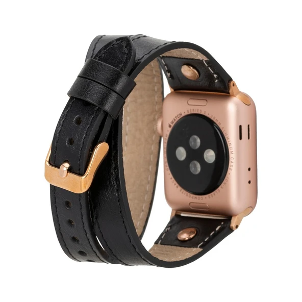 Apple Watch Uyumlu Deri Kordon 42-44-45mm DT RG RST1 - 2