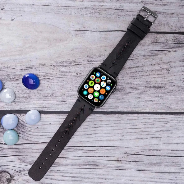 Apple Watch Uyumlu Deri Kordon 42-44-45mm TN1 Boras - 4
