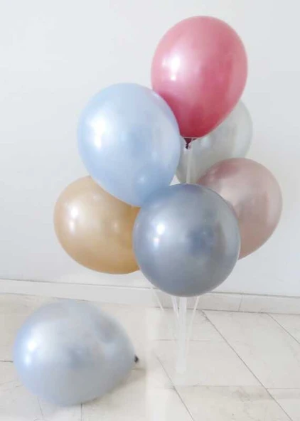 BALON RUSTİK DÜZ 12 İNC ÇAKILTAŞI (AÇIK GÜMÜŞ) 50 ADET - Resim 3