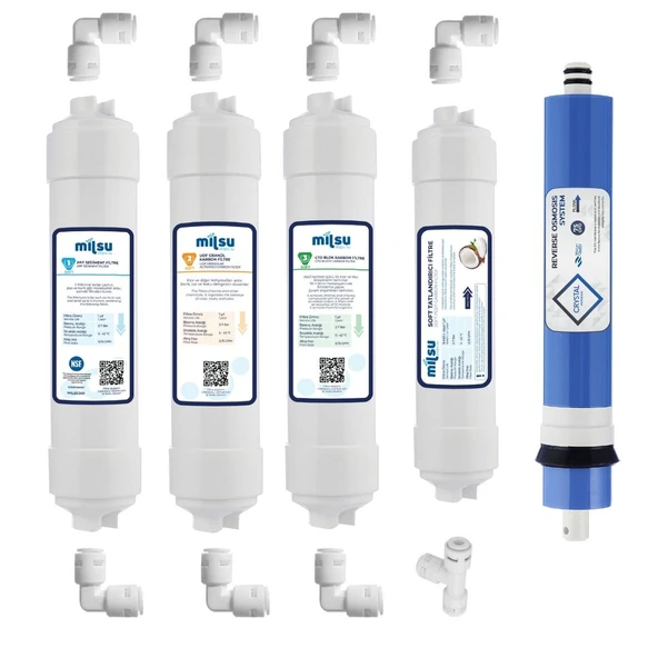 Milsu Kapalı Kasa Su Arıtma Cihazı 5li Filtre Seti