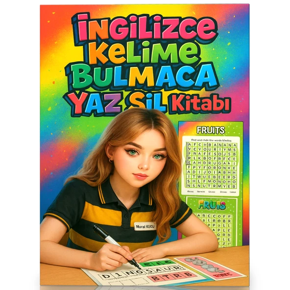 İngilizce Kelime Öğreten Bulmaca YAZ-SİL Kitabı
