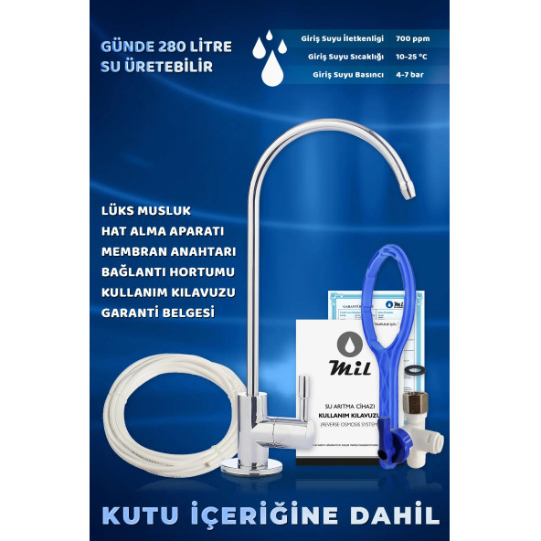 il Su Arıtma Cihazı 11 Aşamalı Mineral ve Alkali Filtreli 8 Lt Çelik Tanklı (DNP11) - 5
