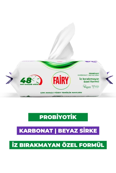 Fairy Çok Amaçlı Yüzey Temizlik Havlusu 100 Yaprak | Lavanta Yağlı | Beyaz Sirke & Karbonat - 2