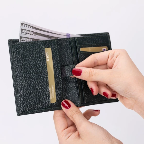 Purahide Deri Cüzdan, 7 Adet Kart Bölmesi, Dokulu Lacivert - 4