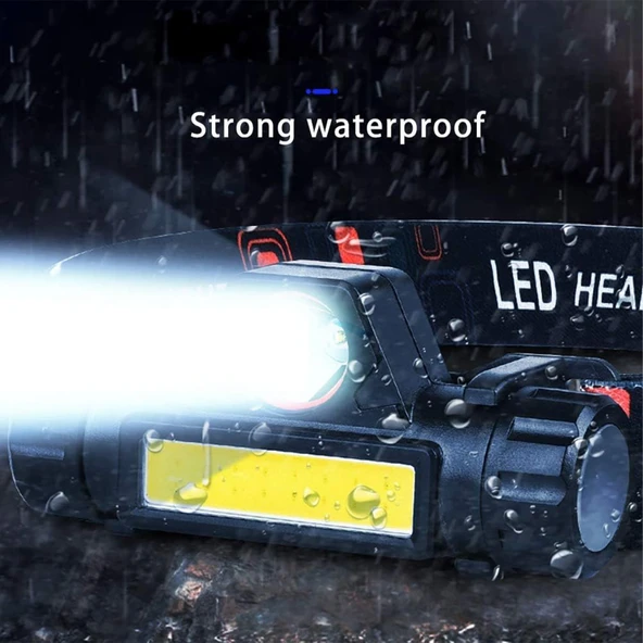 Acil Durum Kamp LED Seti 3'lü LED Aydınlatma Kafa Lambası Şarjlı El Feneri ve Güneş Enerjili Taşınabilir Kamp Feneri - 11