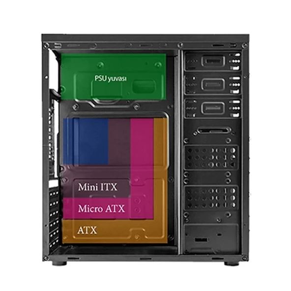 ONTECH - Vento Ta-k62 750w 1x80mm Fan Usb 3.0 Mıdı Tower Siyah Kasa - 2