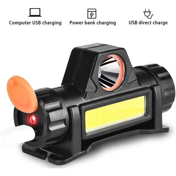 Acil Durum Kamp LED Seti 3'lü LED Aydınlatma Kafa Lambası Şarjlı El Feneri ve Güneş Enerjili Taşınabilir Kamp Feneri - 12