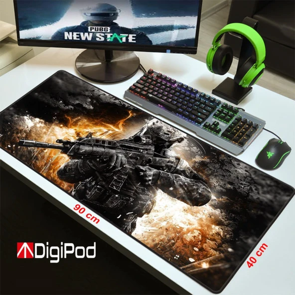 Digipod Gaming Mousepad Oyuncu Mousepad 90X40 XXL Büyük Oyuncu Mousepad Kaymaz Taban 4mm - 4