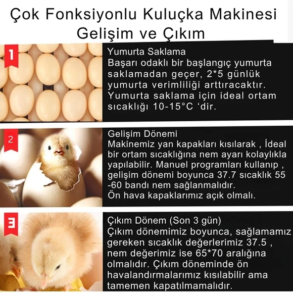 Kaz Uyumlu Kabin Tip Kuluçka Makinesi | 196 Yumurtalık Kapasiteli - 9