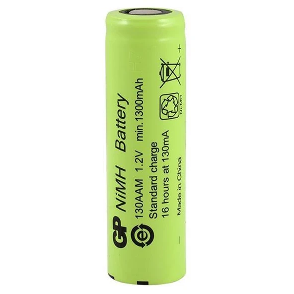 Gp  1.2 Volt 1300 mA Düz-Kafa Şarjlı Kalem Pil 130AAM