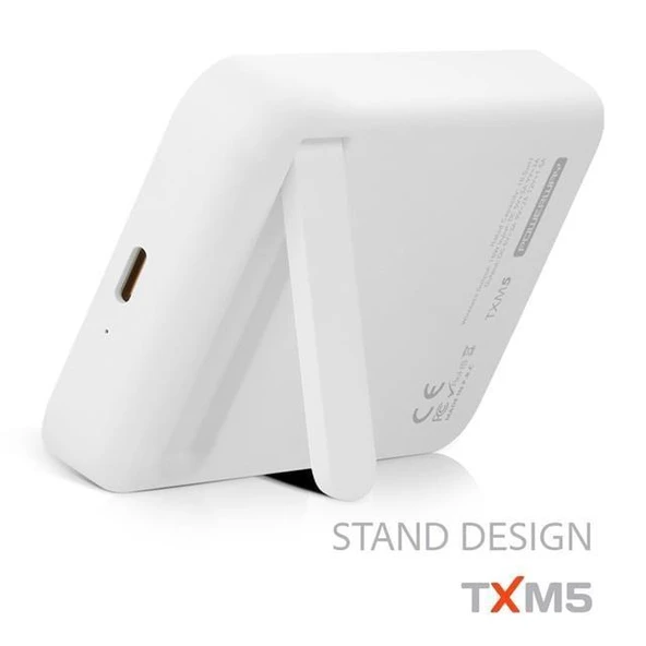 Powerway 5.000mAh PD15W Magsafe Kablosuz Wireless Taşınabilir Şarj Cihazı Beyaz Powerbank TXM5 - 3
