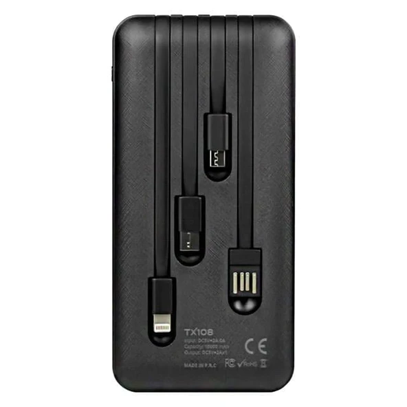 Powerway TX108 Dijital Göstergeli 4 Çıkışlı 10000 Mah Powerbank Siyah - 2