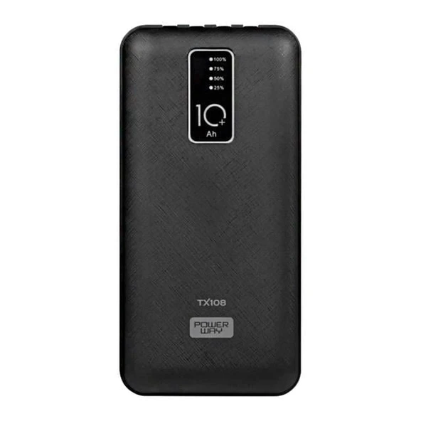 Powerway TX108 Dijital Göstergeli 4 Çıkışlı 10000 Mah Powerbank Siyah