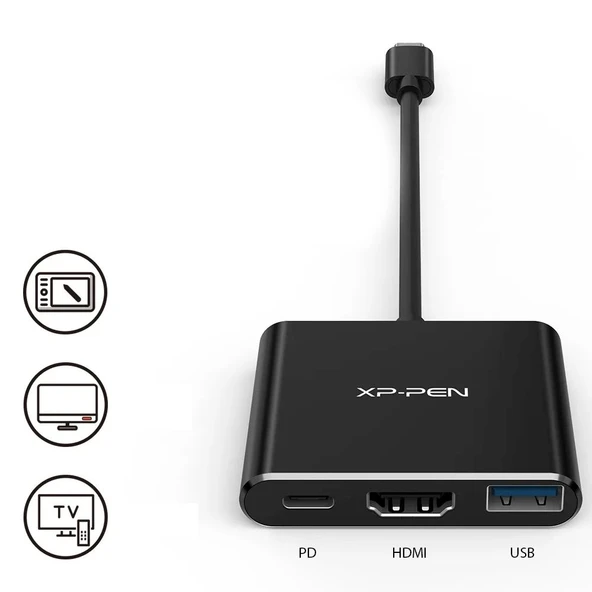 XP-Pen 3'ü Bir Arada Çok Fonksiyonlu USB-C Hub (Type C'den USB+HDMI+PD'ye) - 3
