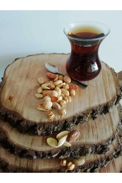 canhobitasarım Can Hobi Tasarım 8 Adet Doğal Ahşap Sunum Dekoratif Kütük Doğal Ağaç Oval Tepsi Servis Sunum Kütüğü