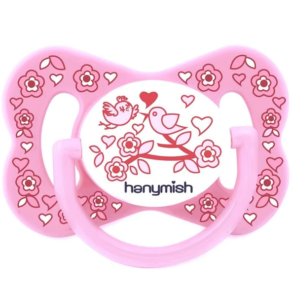 Hanymish Happy Silikon Damaklı Emzik No:3-Pembe