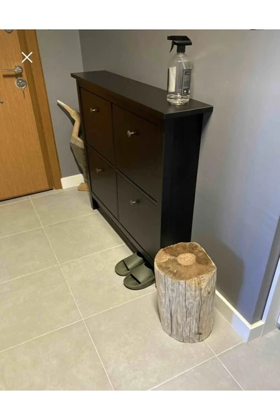 Özçelik Lambiri Ahşap Kütük Yan Sehpa 30 Cm Genişlik - 5